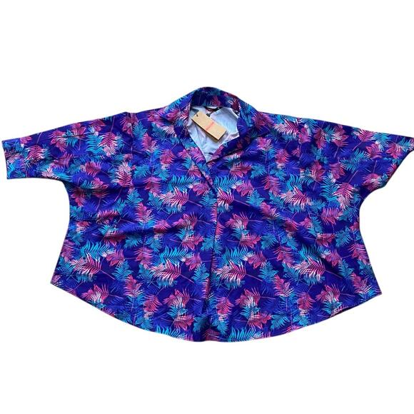 Red Brand Colorful Tropical palm print Hawaiian  Shirt NEW Size small - Picture 3 of 11